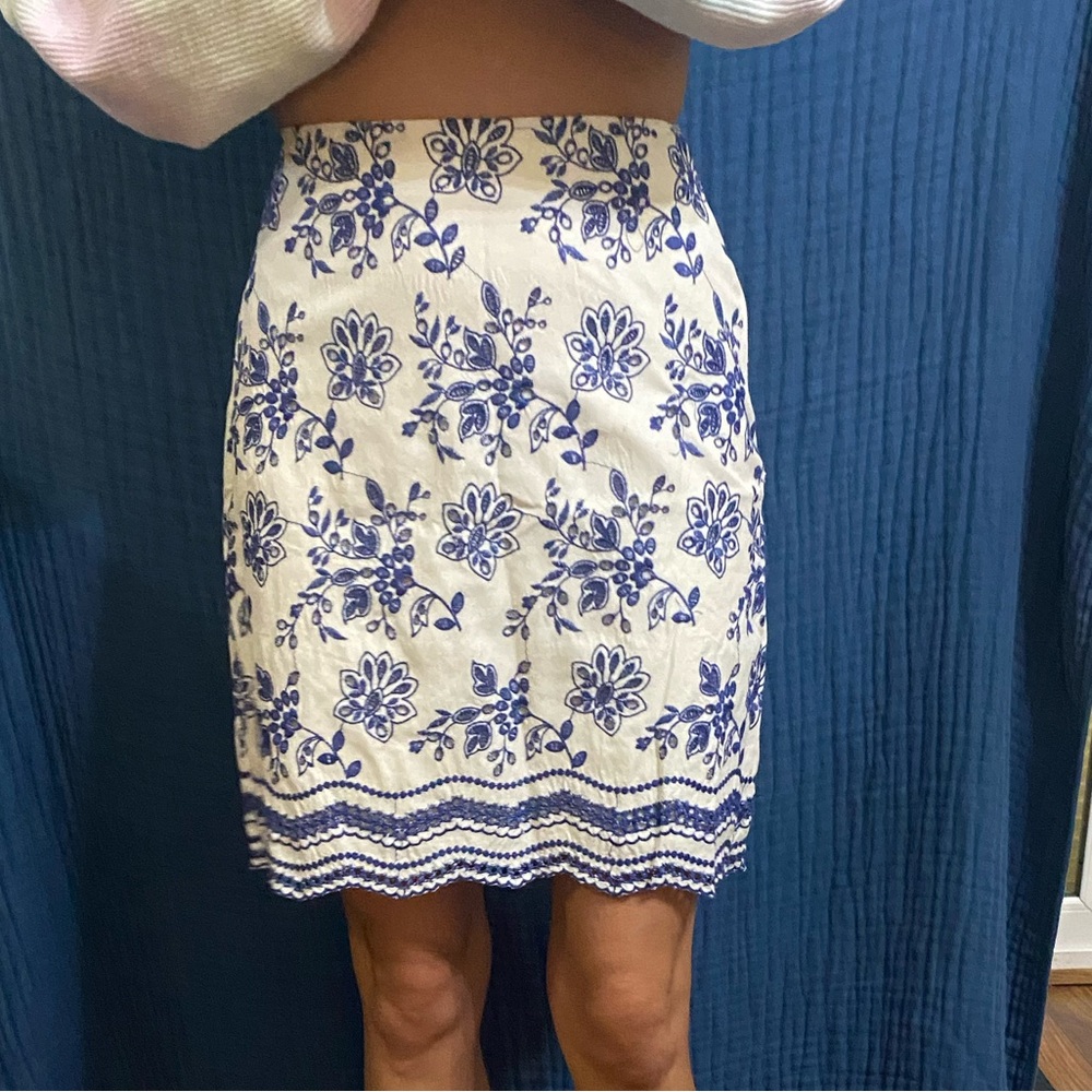 LOFT Embroidered Skirt
